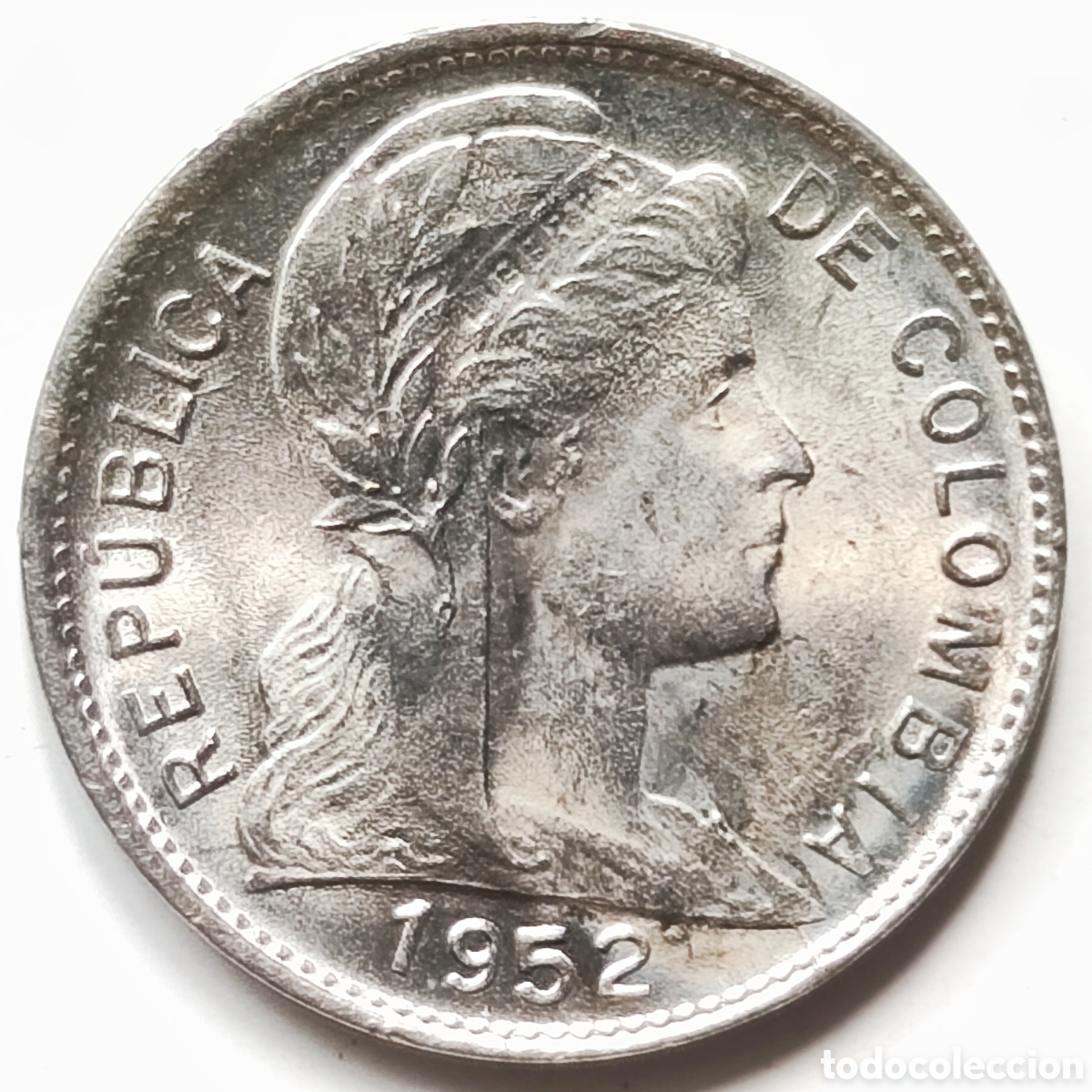 Monedas antiguas de Am&eacute;rica: Colombia, 1 centavo de 1954, EBC+