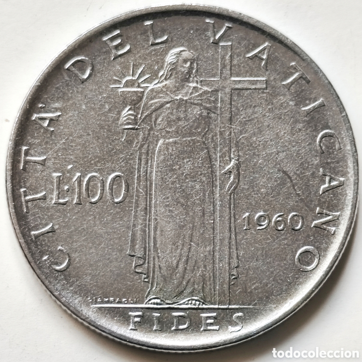 Monedas antiguas de Am&eacute;rica: Vaticano, 100 Liras de 1960