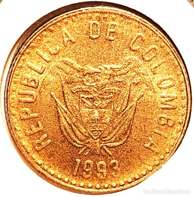 Monedas antiguas de Am&eacute;rica: COLOMBIA (1989-) - 5 PESOS 1993 - A - 2,26 GR. COBRE-ALUMINIO-NIQUEL - DIAMETRO 17 mm - KM#280 - MB