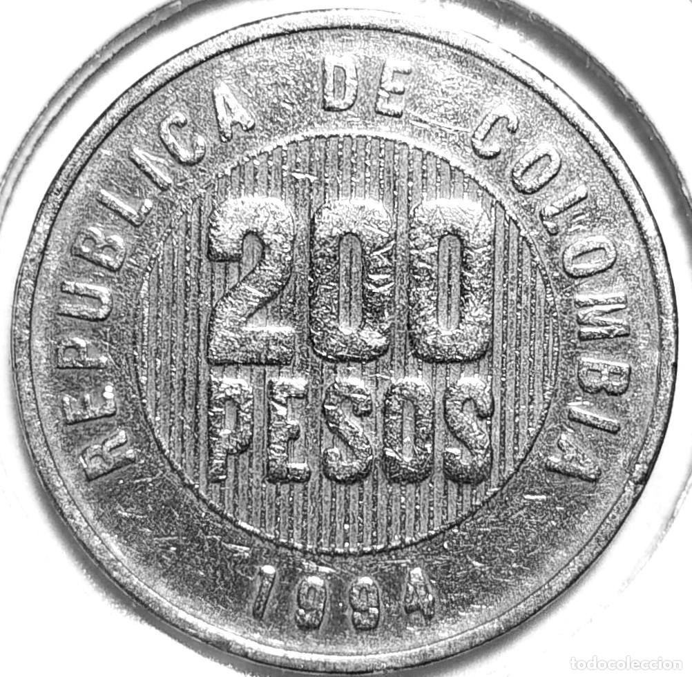 Monedas antiguas de Am&eacute;rica: COLOMBIA (1989-) - 200 PESOS 1994 -A - 7,08 GR. COBRE-NICKEL-ZINC - DIAMETRO 24,40 mm - KM#287 - MB