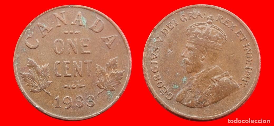 Monedas antiguas de Am&eacute;rica: 1 CENTAVO 1933 CANADA-144547 - Foto 1