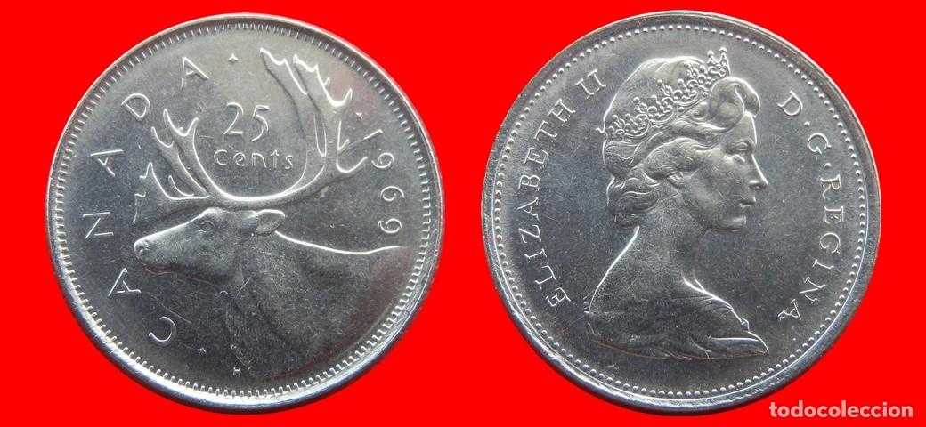 Monedas antiguas de Am&eacute;rica: 25 CENTAVOS 1969 CANADA-144565 - Foto 1