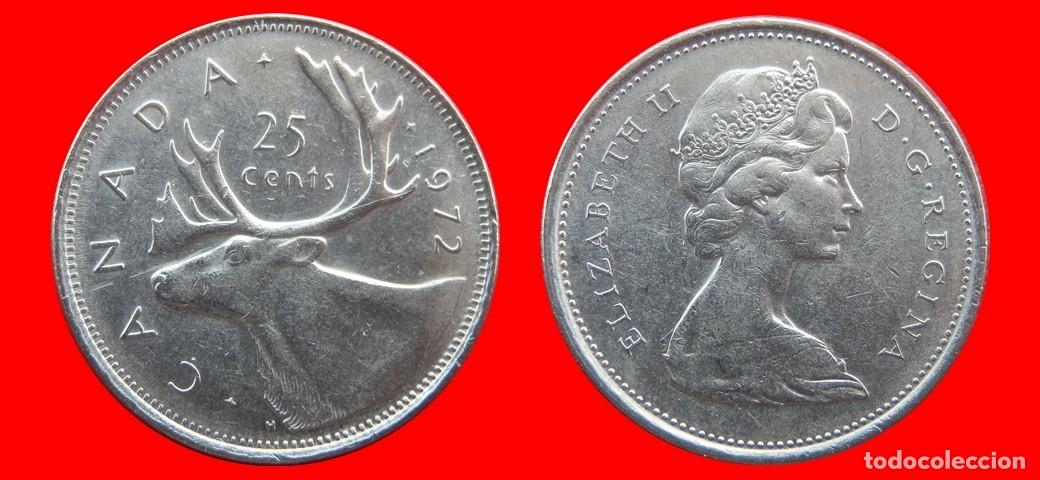 Monedas antiguas de Am&eacute;rica: 25 CENTAVOS 1972 CANADA-144566 - Foto 1