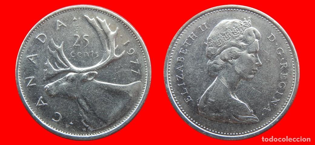 Monedas antiguas de Am&eacute;rica: 25 CENTAVOS 1977 CANADA-144571