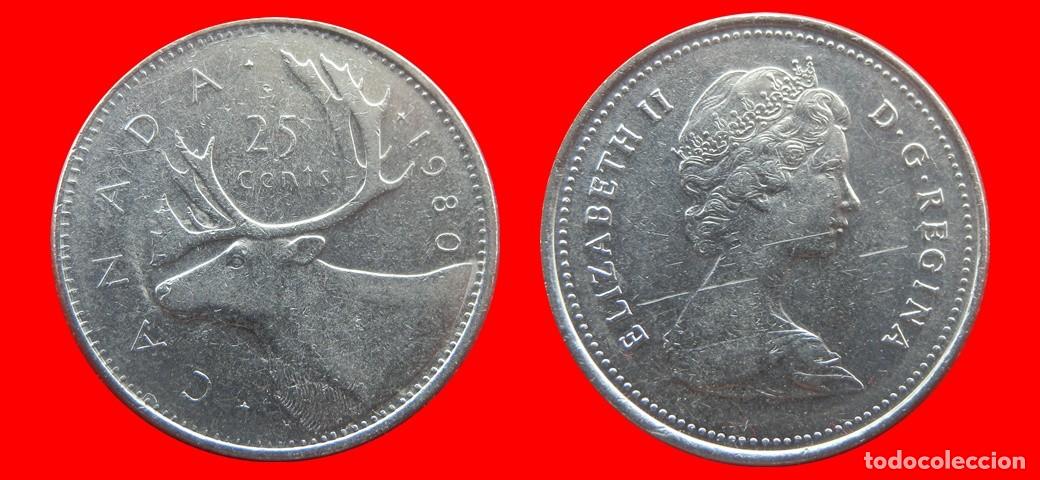 Monedas antiguas de Am&eacute;rica: 25 CENTAVOS 1980 CANADA-144574