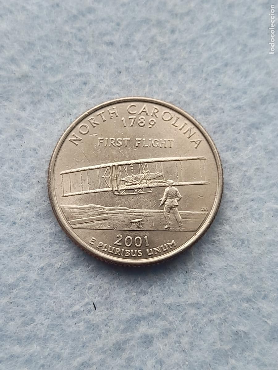 Monete antiche di America: USA. 1/4 D&oacute;lar. A&ntilde;o 2001 P. North Carolina. Sin circular.