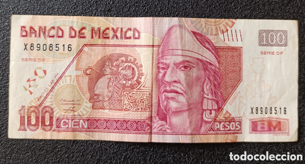 Monedas antiguas de Am&eacute;rica: Billete 100 pesos Mexico 2004