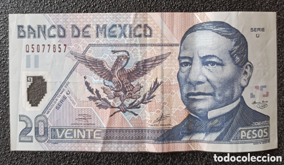 Monedas antiguas de Am&eacute;rica: Billete 20 pesos a&ntilde;o 2002