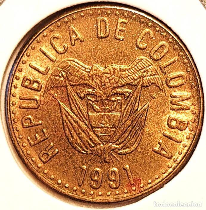 Monedas antiguas de Am&eacute;rica: COLOMBIA (1989-) - 5 PESOS 1991 - B - 2,26 GR. COBRE-ALUMINIO-NIQUEL - DIAMETRO 17 mm - KM#280 - MB
