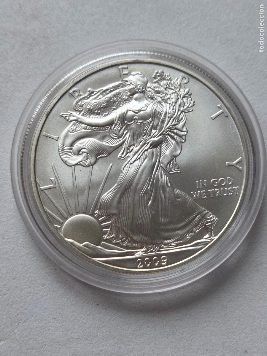 Moedas antigas da Am&eacute;rica: PLATA PURA 1 ONZA USA LIBERTY ONE DOLLAR 2009
