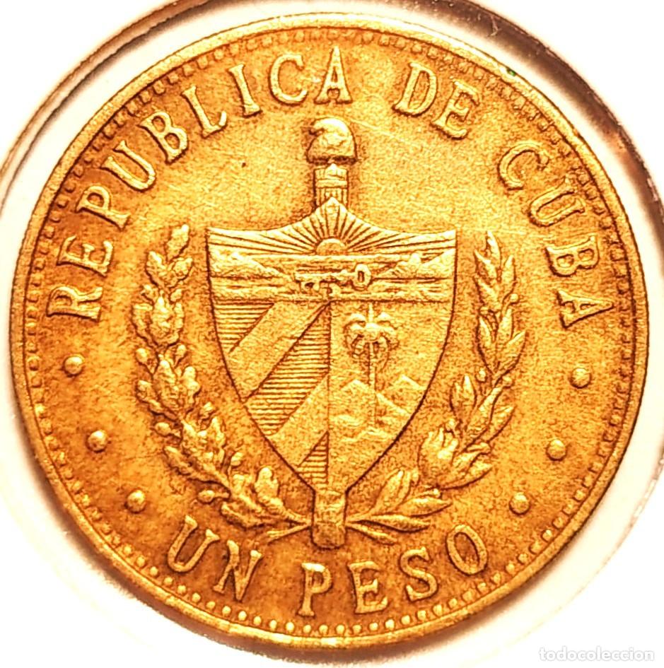 Monnaies anciennes d'Am&eacute;rique: REPUBLICA DE CUBA (1962-) - 1 PESO 1988 - ESTRELLA - A - 6 GR. LATON - DIAMETRO 24,50 mm - KM#105