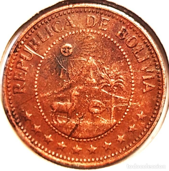 Monete antiche di America: BOLIVIA (1965-1985) - 10 CENTAVOS 1965 - A - 2,51 GR. ACERO COBREADO - DIAMETRO 19 mm - KM#188 - MB