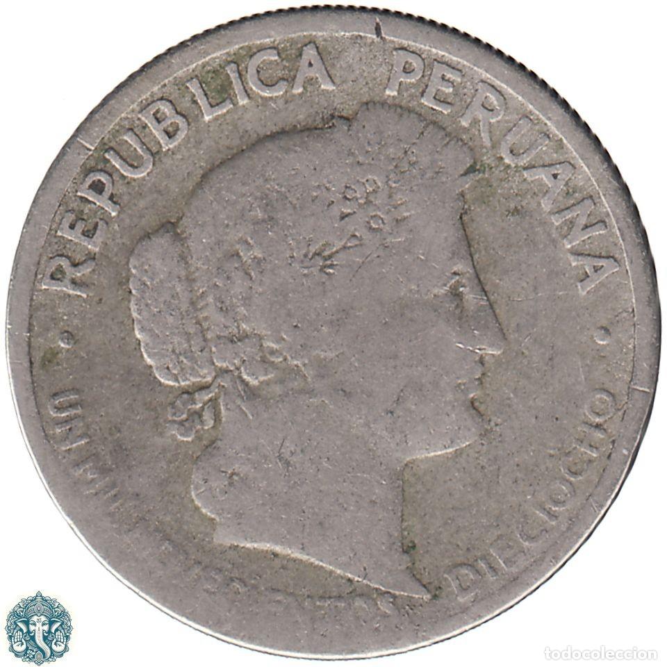 Monete antiche di America: PER&Uacute; 10 Centavos Un mil novecientos dieciocho (1918) KM#214