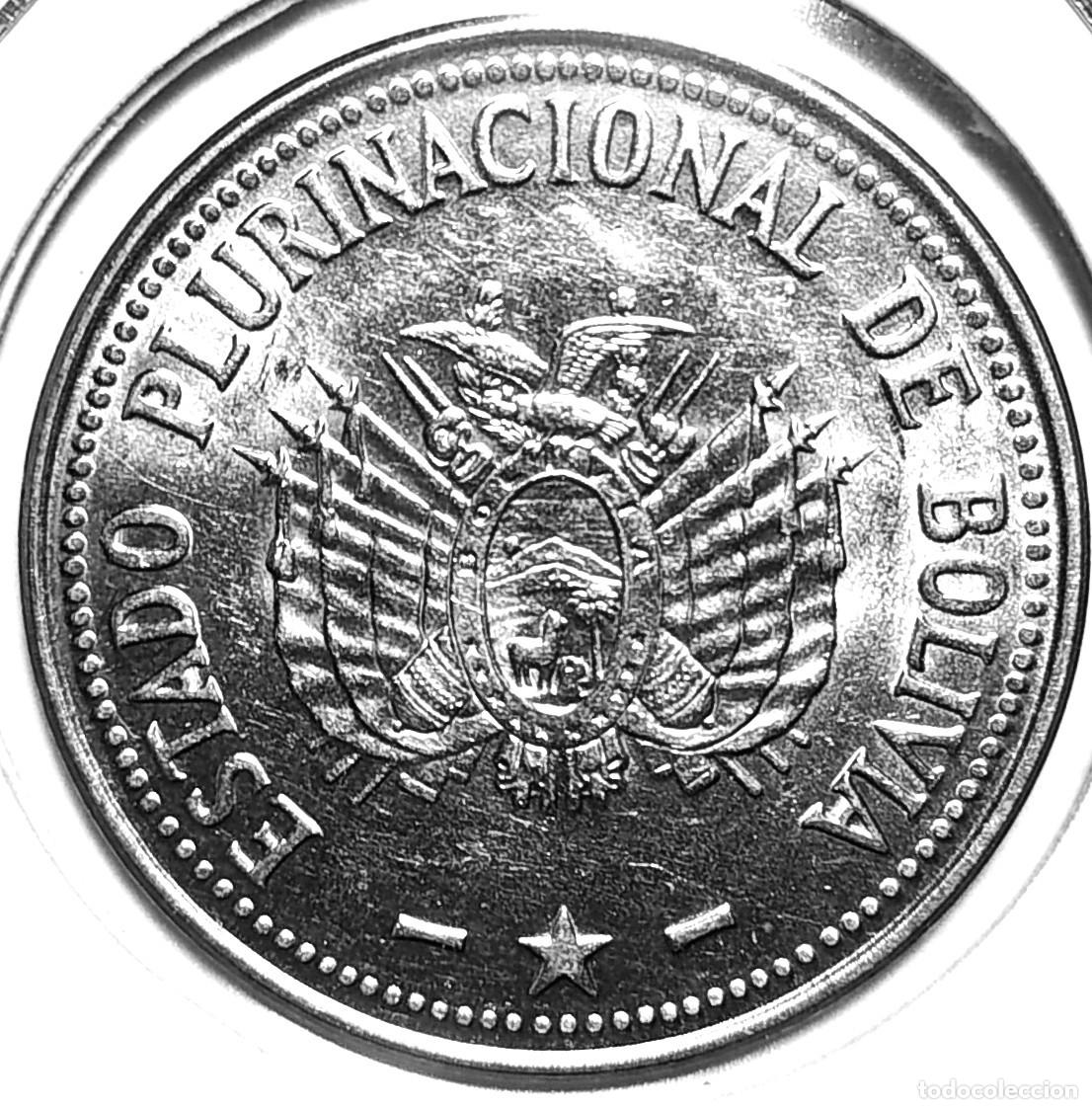 Monete antiche di America: BOLIVIA (1986-2017) - 1 BOLIVIANO 2010 - A - 5 GR. ACERO INOXIDABLE - DIAMETRO 27 mm - KM#217 - MB