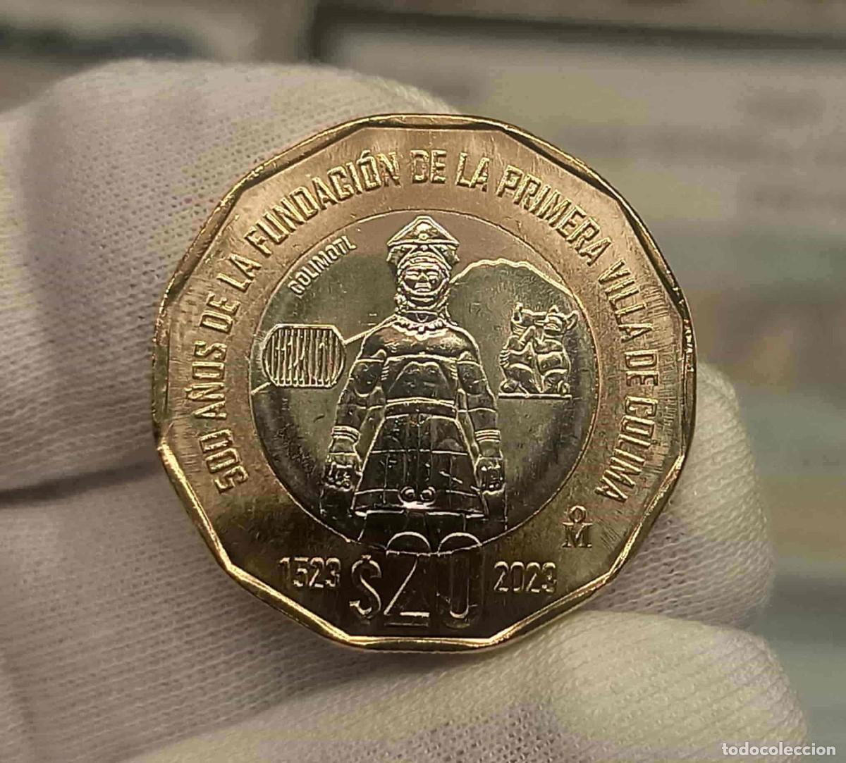 Old Coins of America: M&eacute;xico 20 Pesos Conmemorativa Primera Villa de Colima 2023 Km Nuevo Bimet&aacute;lica Sc Unc