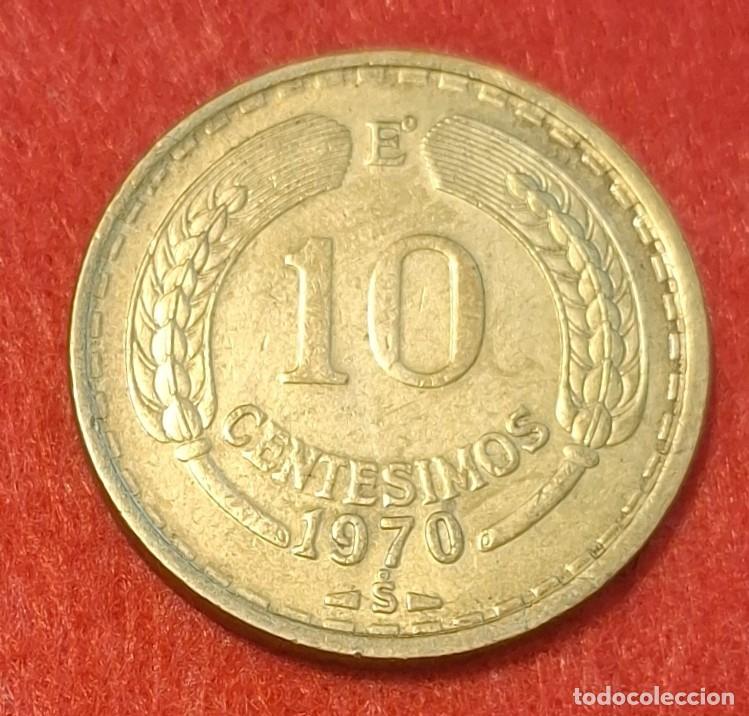 Monedas antiguas de Am&eacute;rica: MONEDA DE CHILE 1970 - 10 C&Eacute;NTESIMOS - BRONCE DE ALUMINIO
