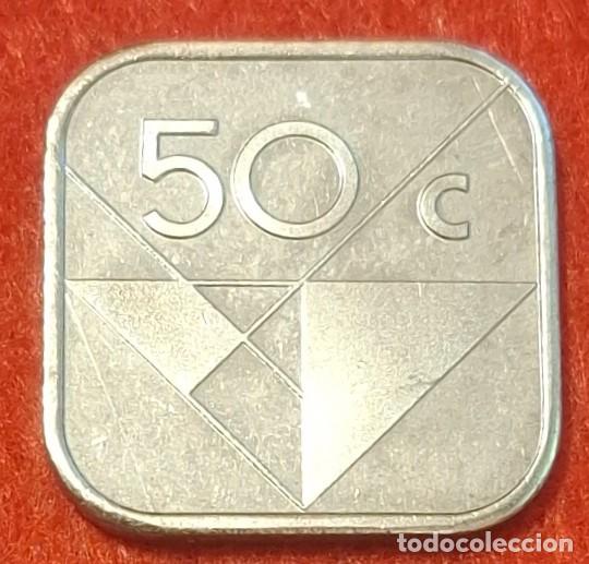 Monedas antiguas de Am&eacute;rica: MONEDA DE ARUBA 1991 - 50 CENTS - ACERO REVESTIDO DE N&Iacute;QUEL