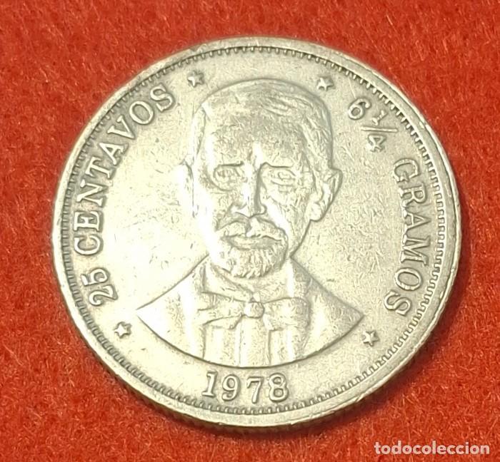 Monedas antiguas de Am&eacute;rica: MONEDA DE REP&Uacute;BLICA DOMINICANA 1978 - 25 CENTAVOS - CUPRON&Iacute;QUEL