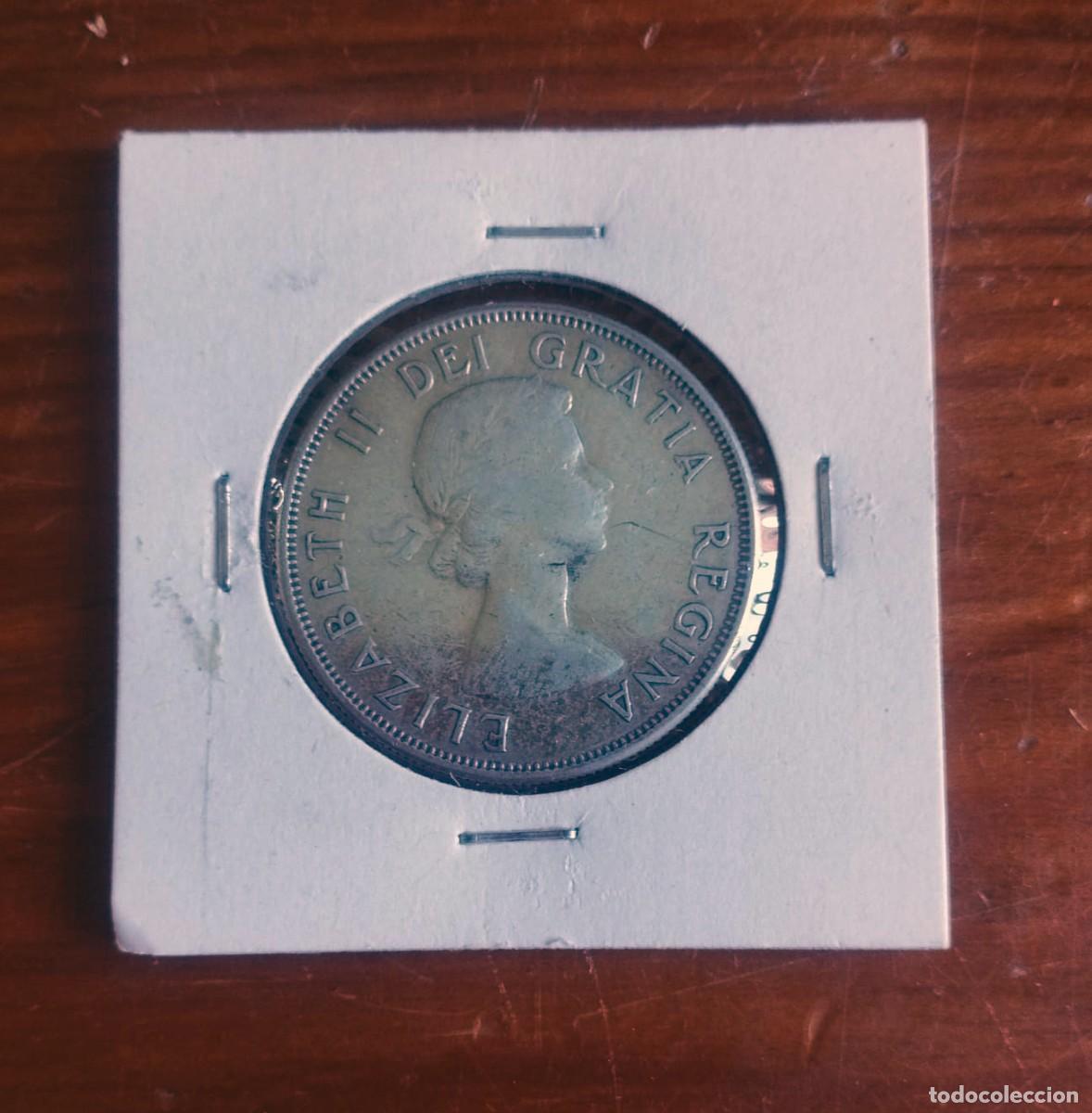 Monedas antiguas de Am&eacute;rica: 50 Centavos de Canad&aacute;, acu&ntilde;ada en 1958