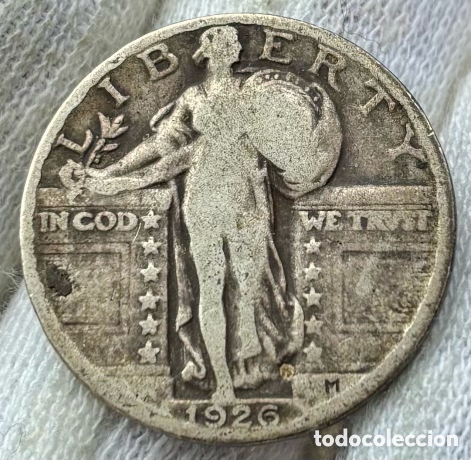 Monedas antiguas de Am&eacute;rica: Moneda PLATA USA 1/4 D&oacute;lar 1926 EEUU Estados Unidos Quarter Dollar