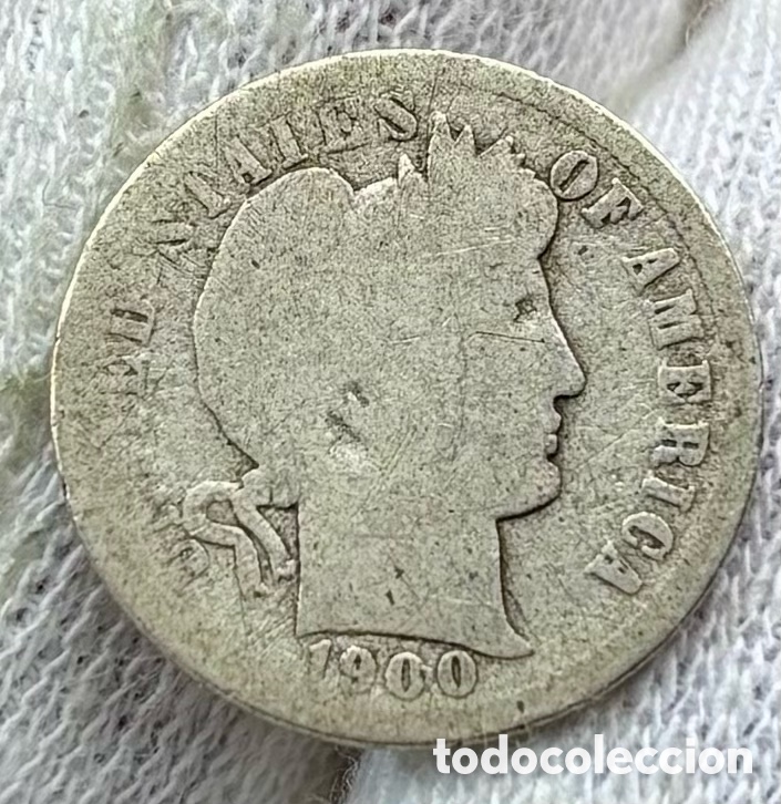 Monedas antiguas de Am&eacute;rica: Moneda PLATA USA 1 Dime 1900 Barber. EEUU Estados Unidos