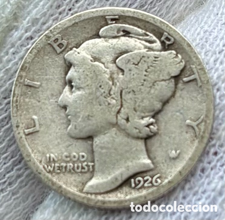 Monedas antiguas de Am&eacute;rica: Moneda PLATA USA 1 Dime 1926. EEUU Estados Unidos