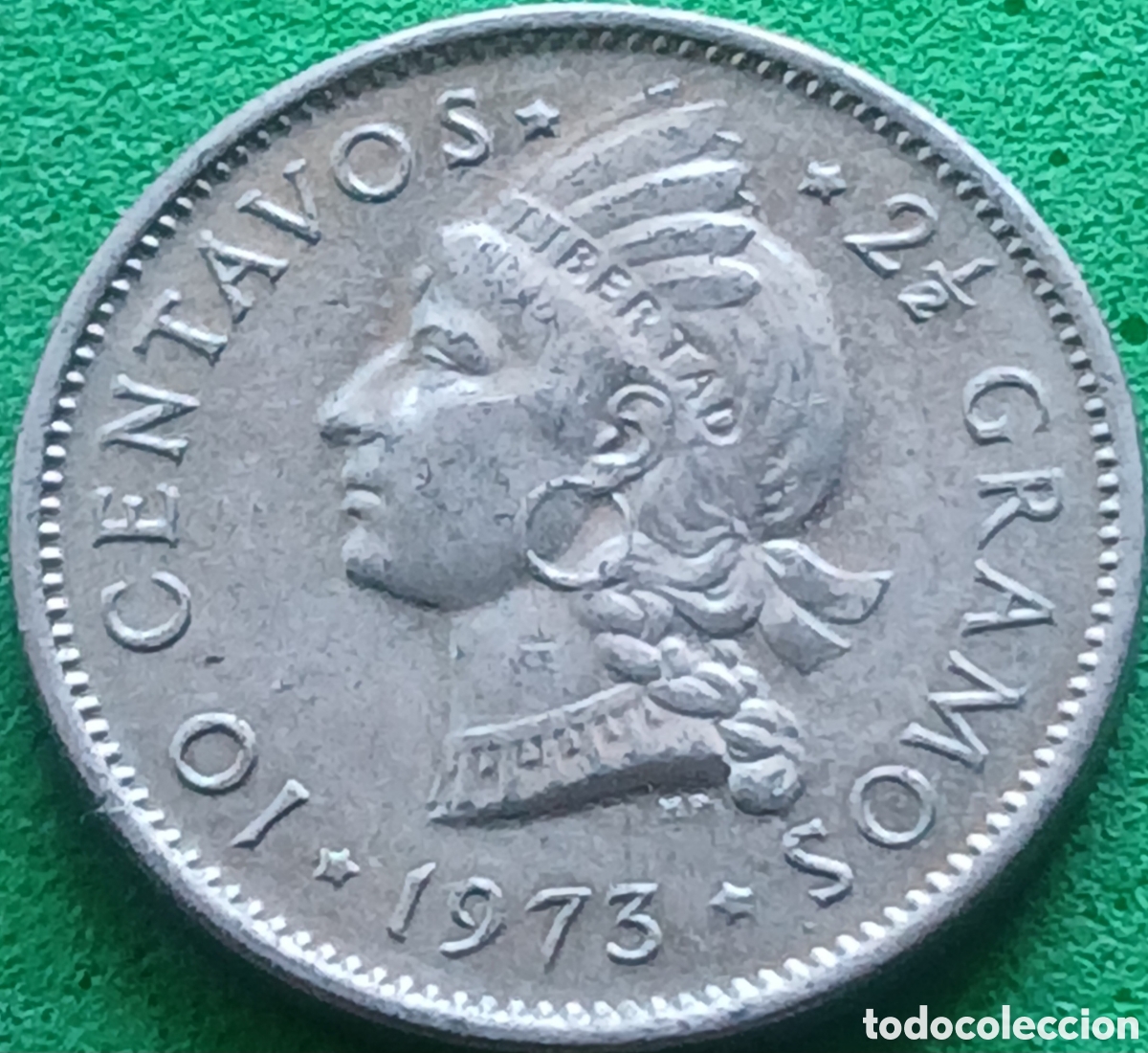 Monedas antiguas de Am&eacute;rica: Rep&uacute;blica Dominicana 10 centavos 1973 km#19a