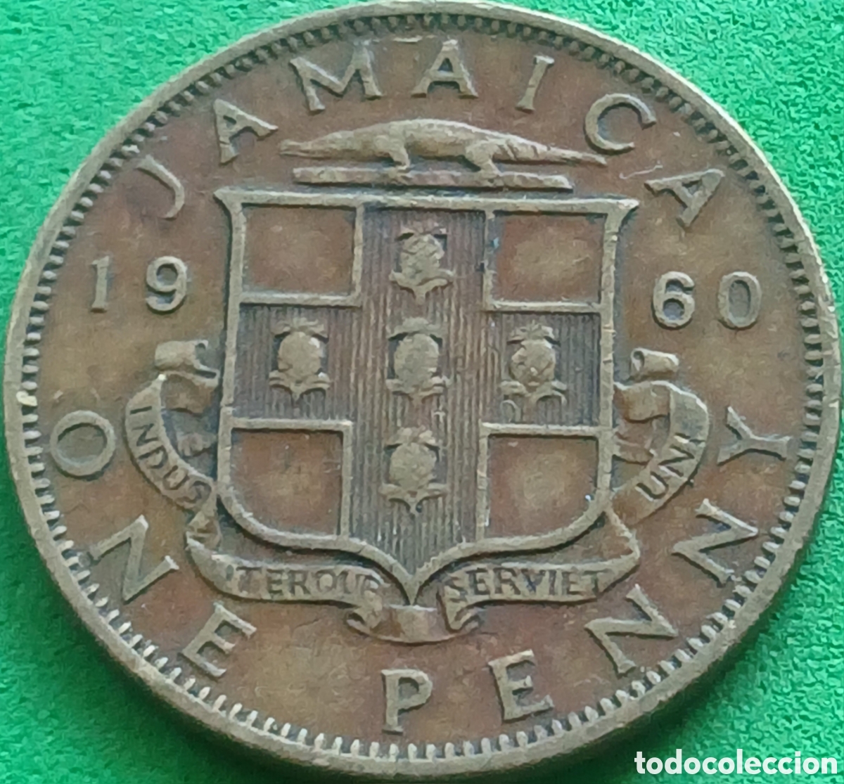 Monedas antiguas de Am&eacute;rica: Jamaica one penny 1960 km#37