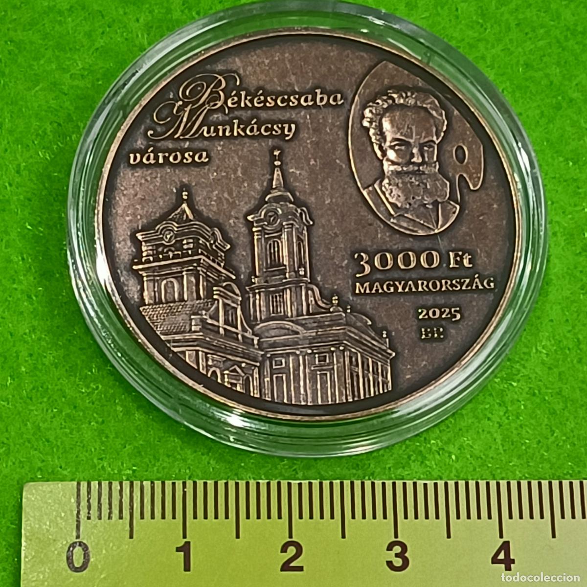Monedas antiguas de Am&eacute;rica: Hungr&iacute;a 3000 forint, condado de B&eacute;k&eacute;s y la ciudad de B&eacute;k&eacute;scsaba, 2025