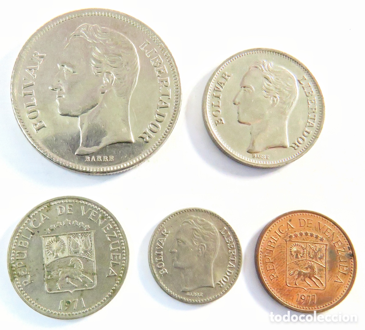 Monedas antiguas de Am&eacute;rica: Lote Monedas Venezuela 1971 1977 1978 SC Bol&iacute;vares C&eacute;ntimos
