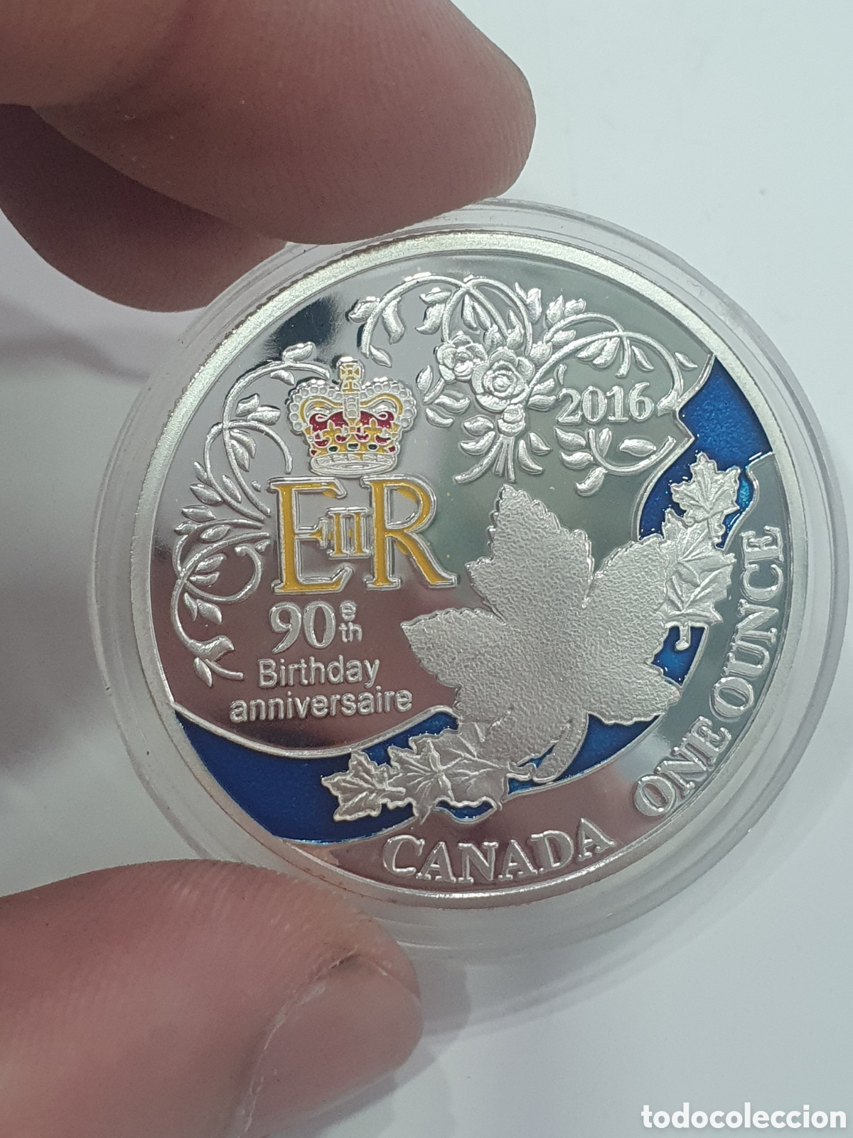 Old Coins of America: Moneda Canad&aacute; 2016 90 aniversario Isabel II. N&iacute;quel. (L127)