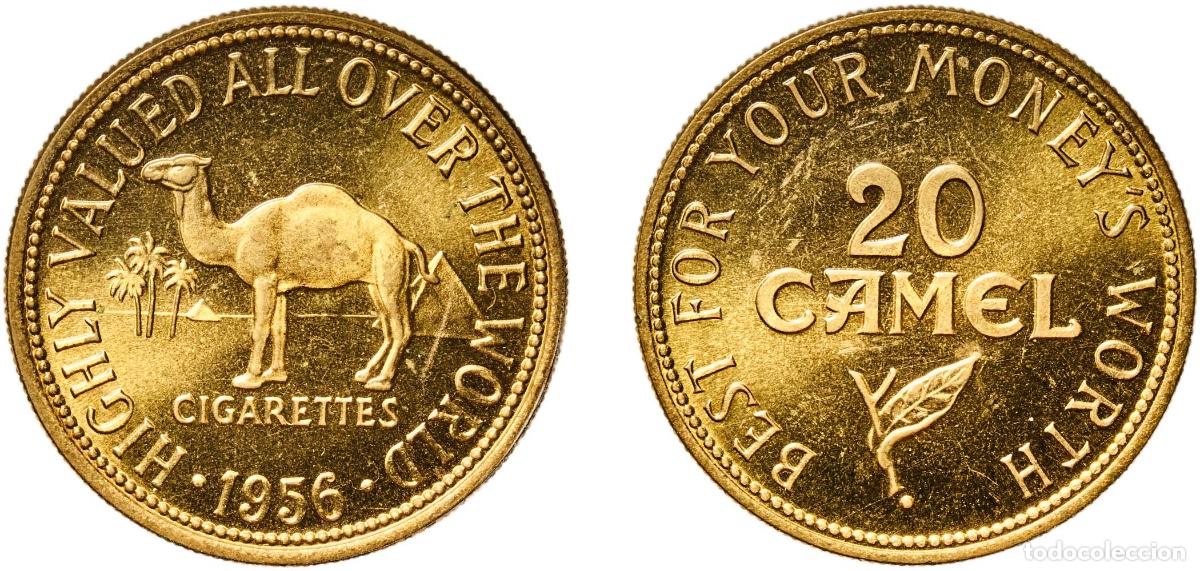Monedas antiguas de Am&eacute;rica: United States Federal republic 1956 Token - Camel cigarettes (20 Camel) Brass 8.53g UNC