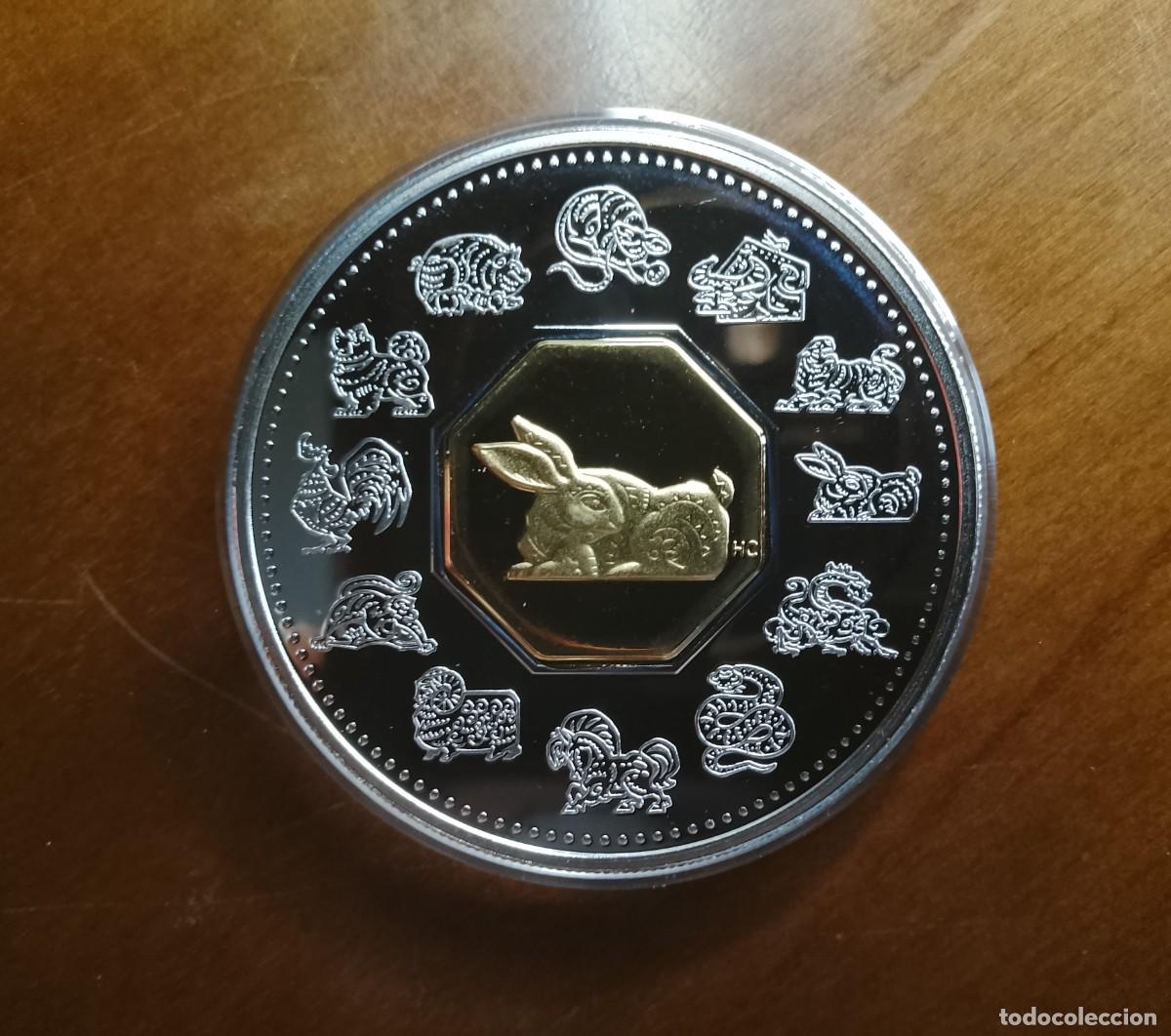 Alte M&uuml;nzen aus Amerika: CANAD&Aacute; - $15 PLATA PROOF - A&Ntilde;O DEL CONEJO - A&Ntilde;O LUNAR 1999 - ZOD&Iacute;ACO CHINO - ESTUCHE Y CERTIFICADO