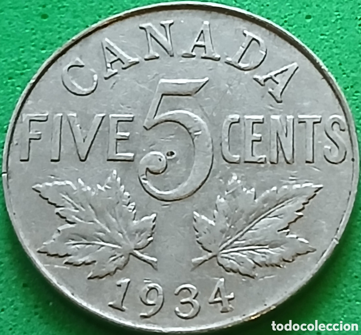 Monedas antiguas de Am&eacute;rica: Canad&aacute; 5 cents 1934 km#29