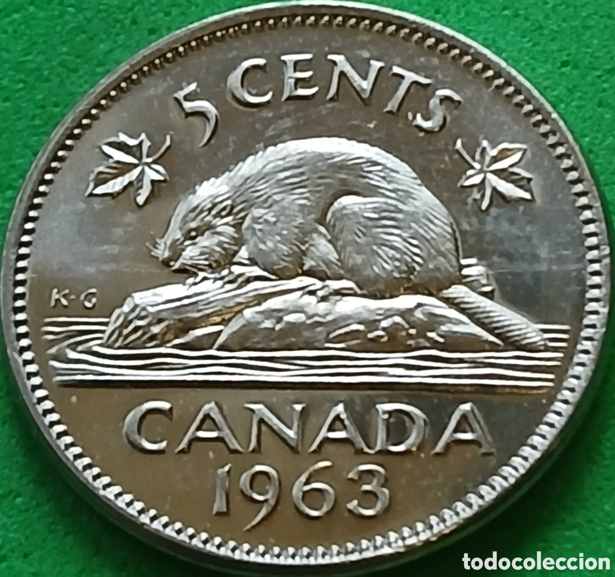 Monedas antiguas de Am&eacute;rica: Canad&aacute; 5 cents 1963 km#57