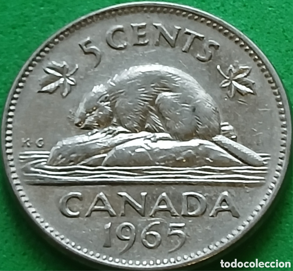 Monedas antiguas de Am&eacute;rica: Canad&aacute; 5 cents 1965 km#60.1