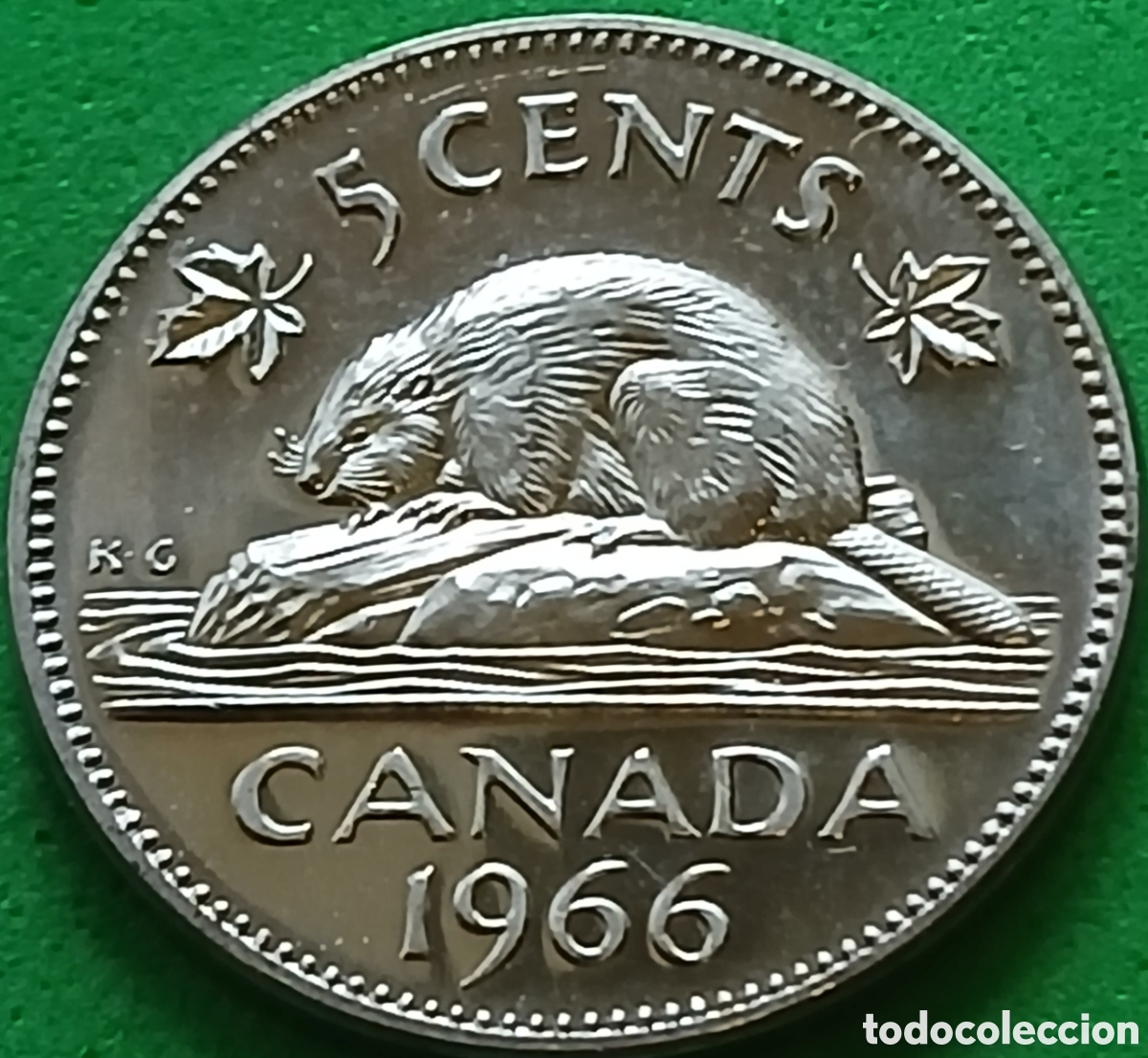 Monedas antiguas de Am&eacute;rica: Canad&aacute; 5 cents 1966 km#60.1