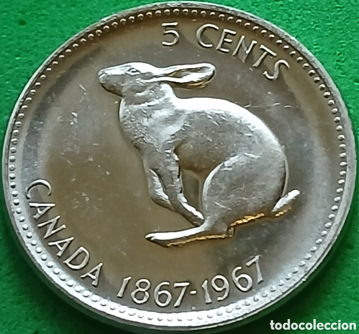 Monedas antiguas de Am&eacute;rica: Canad&aacute; 5 cents 1967 km#66 Confederaci&oacute;n Canadiense