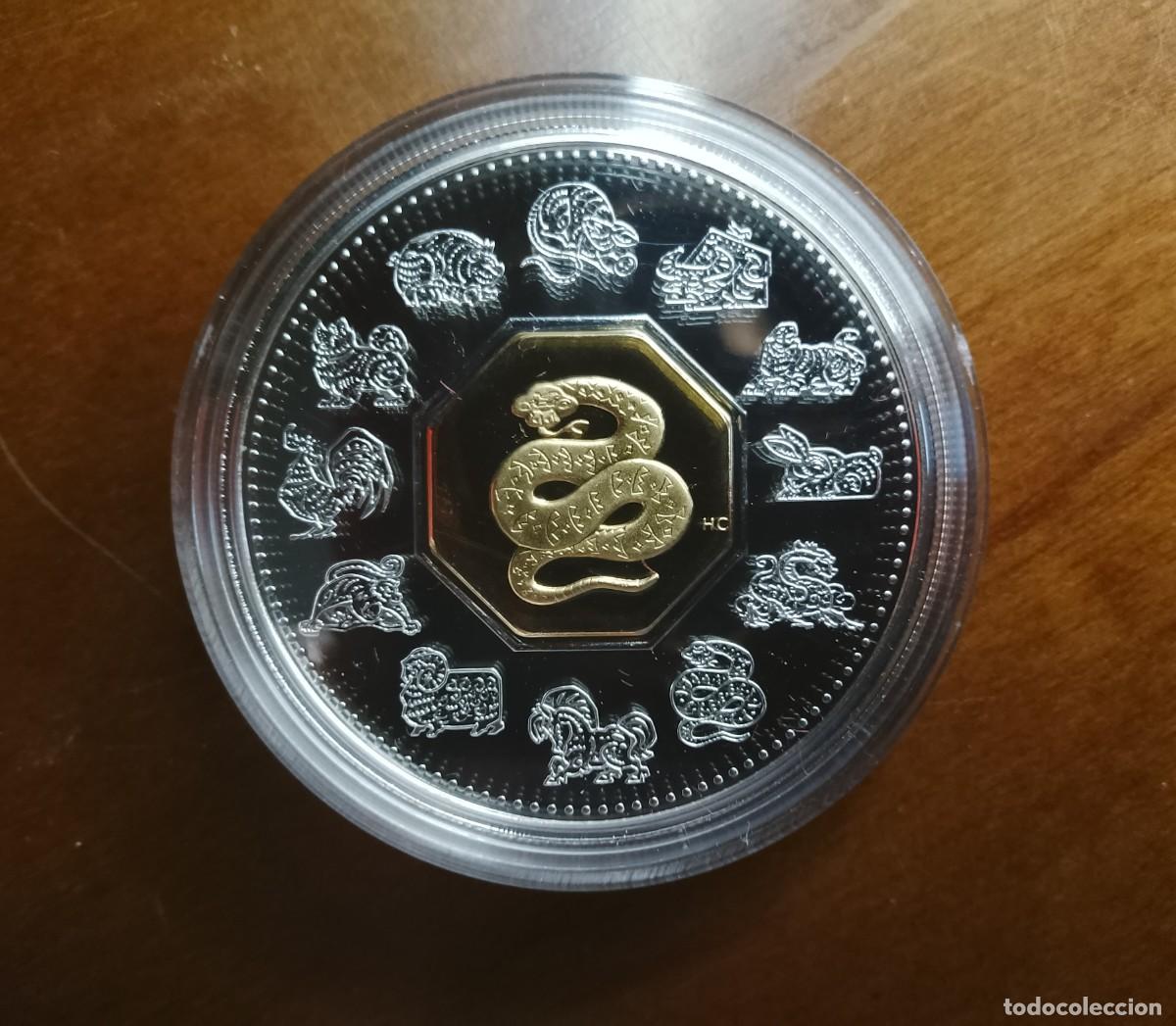 Alte M&uuml;nzen aus Amerika: CANAD&Aacute; - $15 PLATA PROOF - A&Ntilde;O DE LA SERPIENTE - A&Ntilde;O LUNAR 2001 - ZOD&Iacute;ACO CHINO - ESTUCHE Y CERTIFIC