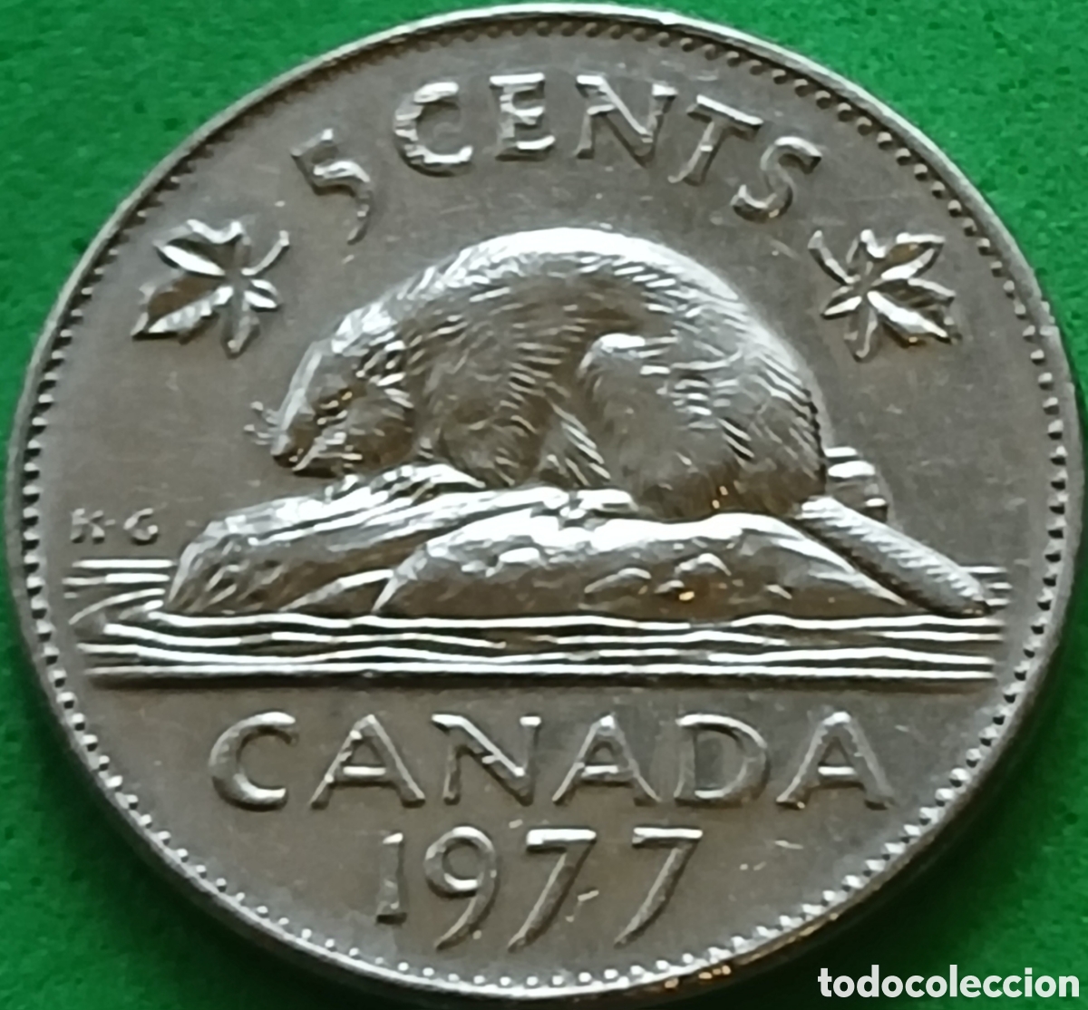 Monedas antiguas de Am&eacute;rica: Canad&aacute; 5 cents 1977 km#60.1