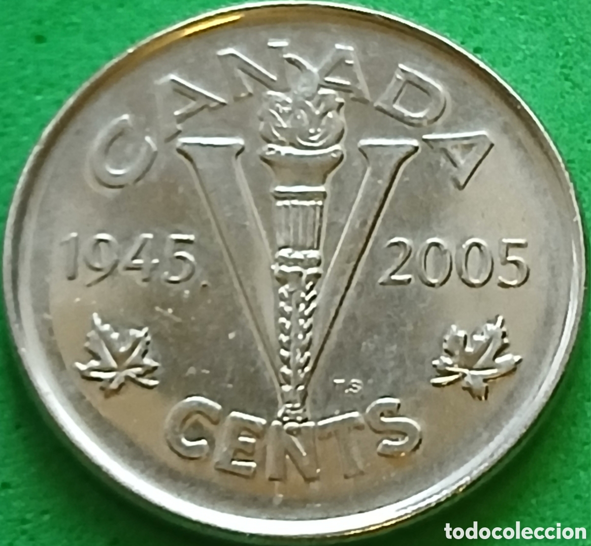 Monedas antiguas de Am&eacute;rica: Canad&aacute; 5 cents 2005 km#627 Segunda Guerra Mundial