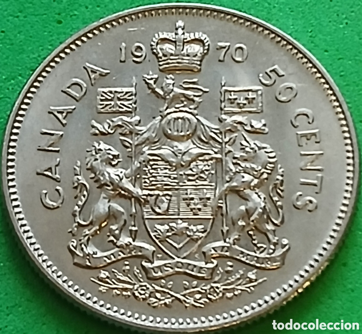 Monedas antiguas de Am&eacute;rica: Canad&aacute; 50 cents 1970 km#75.1 poco com&uacute;n