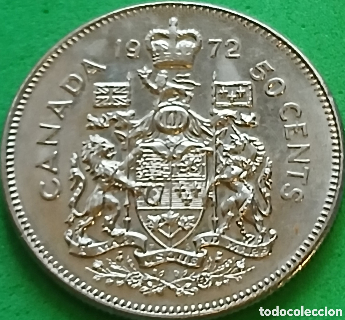 Monedas antiguas de Am&eacute;rica: Canad&aacute; 50 cents 1972 km#75.1 poco com&uacute;n