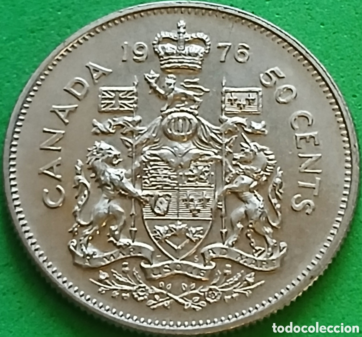 Monedas antiguas de Am&eacute;rica: Canad&aacute; 50 cents 1976 km#75.1 poco com&uacute;n