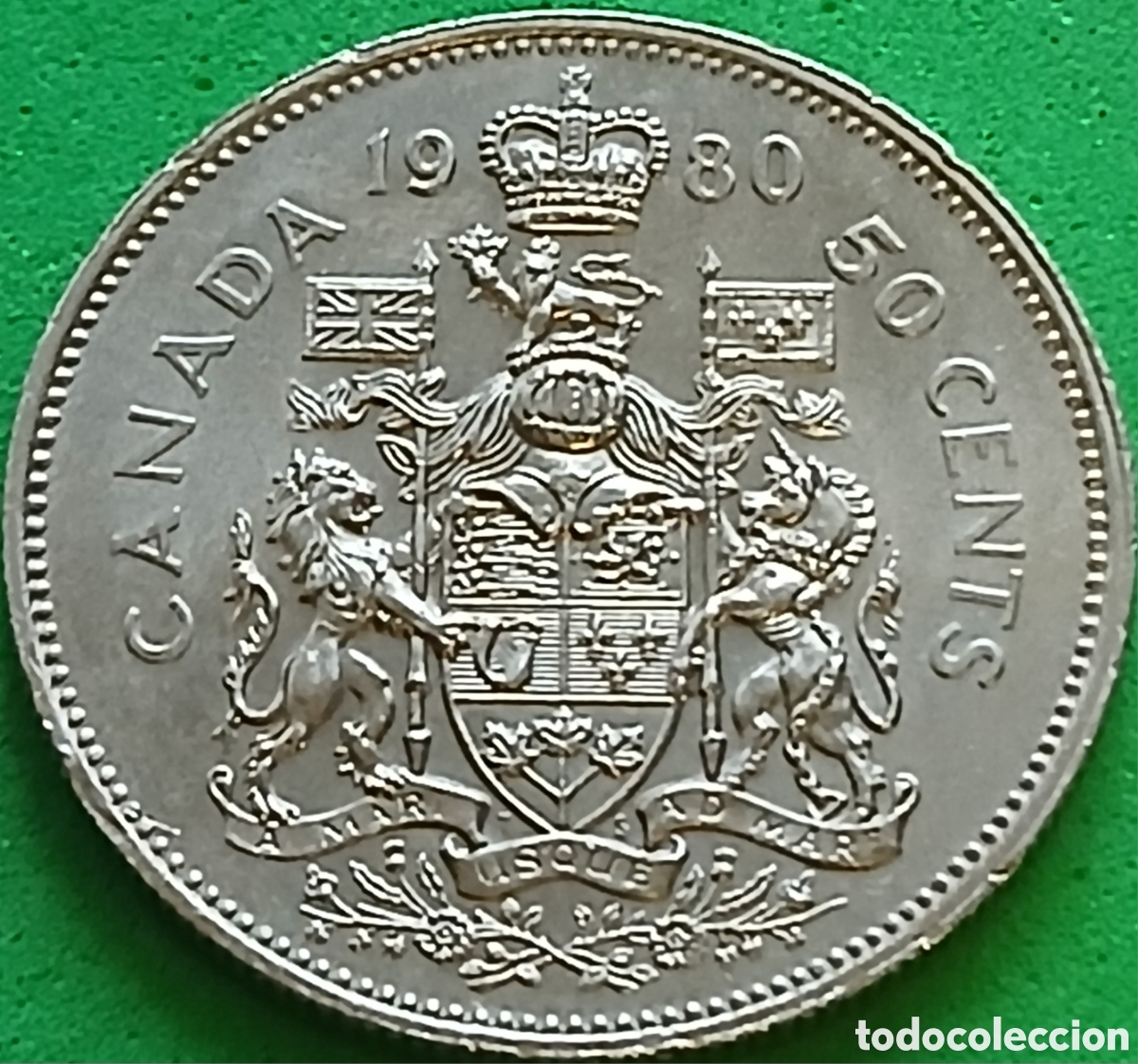 Monedas antiguas de Am&eacute;rica: Canad&aacute; 50 cents 1980 km#75.3 poco com&uacute;n