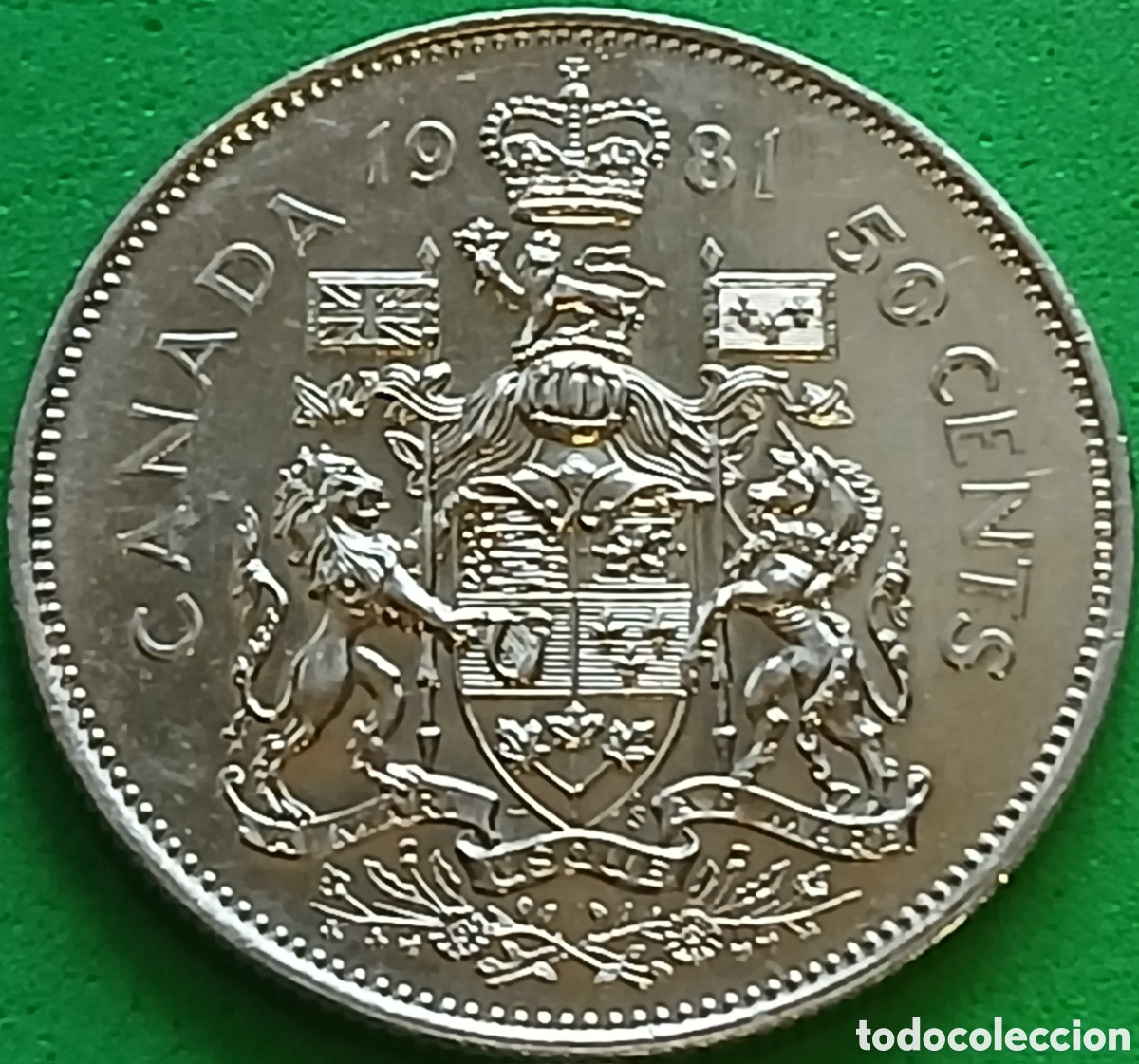 Monedas antiguas de Am&eacute;rica: Canad&aacute; 50 cents 1981 km#75.3 poco com&uacute;n