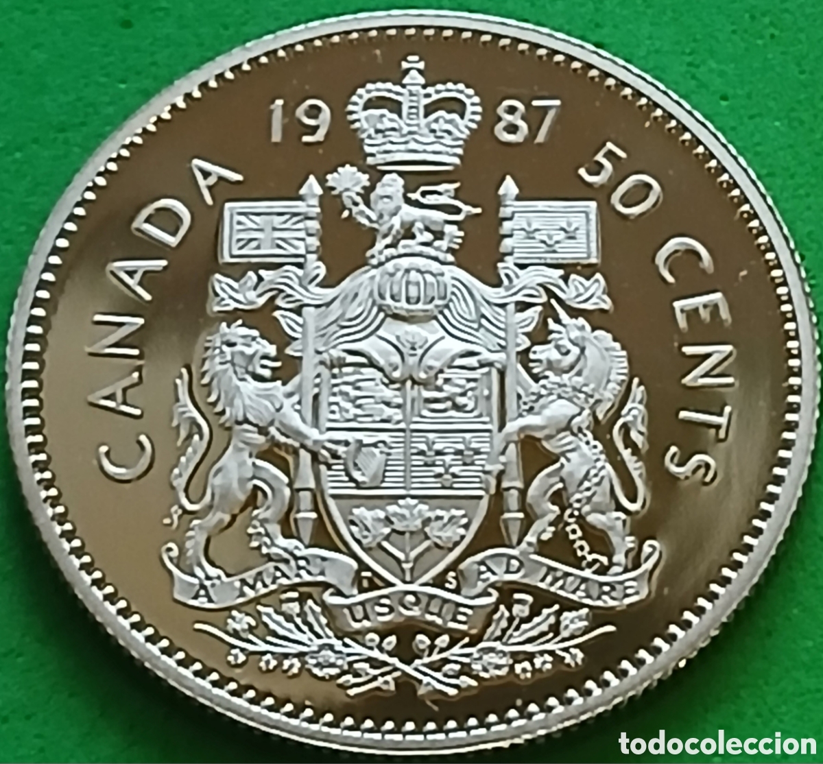 Monedas antiguas de Am&eacute;rica: Canad&aacute; 50 cents 1987 km#75.3 ESCASA!!