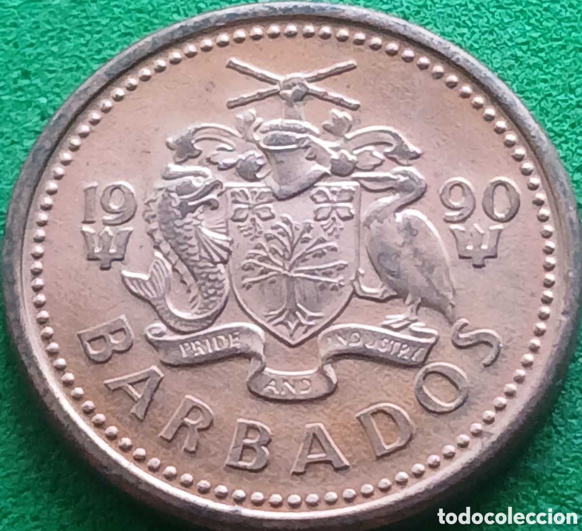 Monedas antiguas de Am&eacute;rica: Barbados 1 cent 1990 km#10