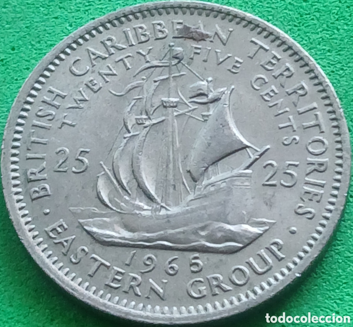Monedas antiguas de Am&eacute;rica: Estados del Caraibe Oriental 25 cents 1965 km#6