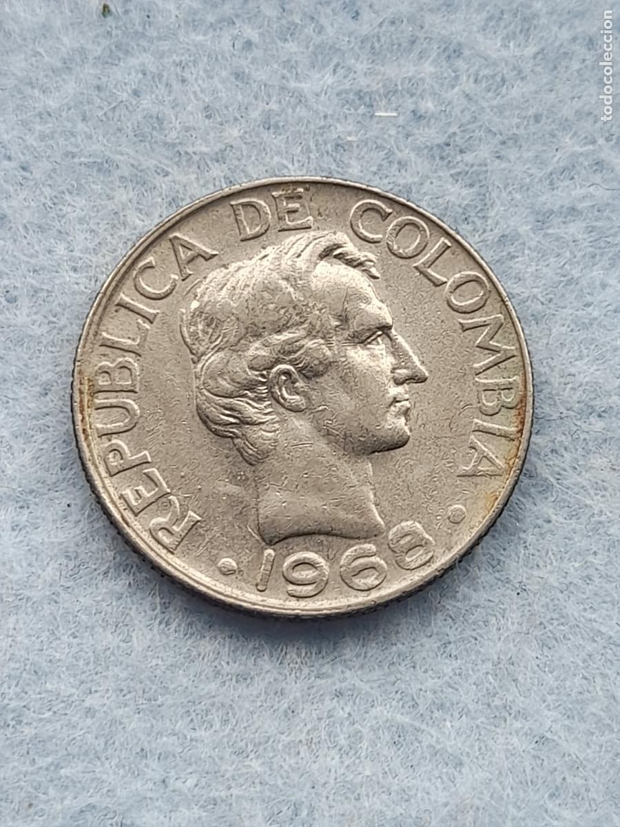 Moedas antigas da Am&eacute;rica: Colombia. 20 Centavos. A&ntilde;o 1968.